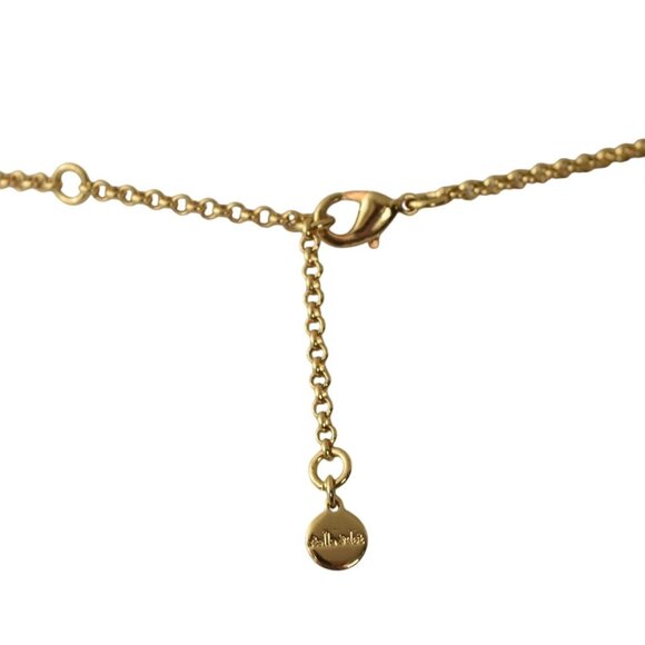 Stella & Dot Eden Fringe Statement Necklace Gold Tone Pink Tassel - Picture 2 of 4